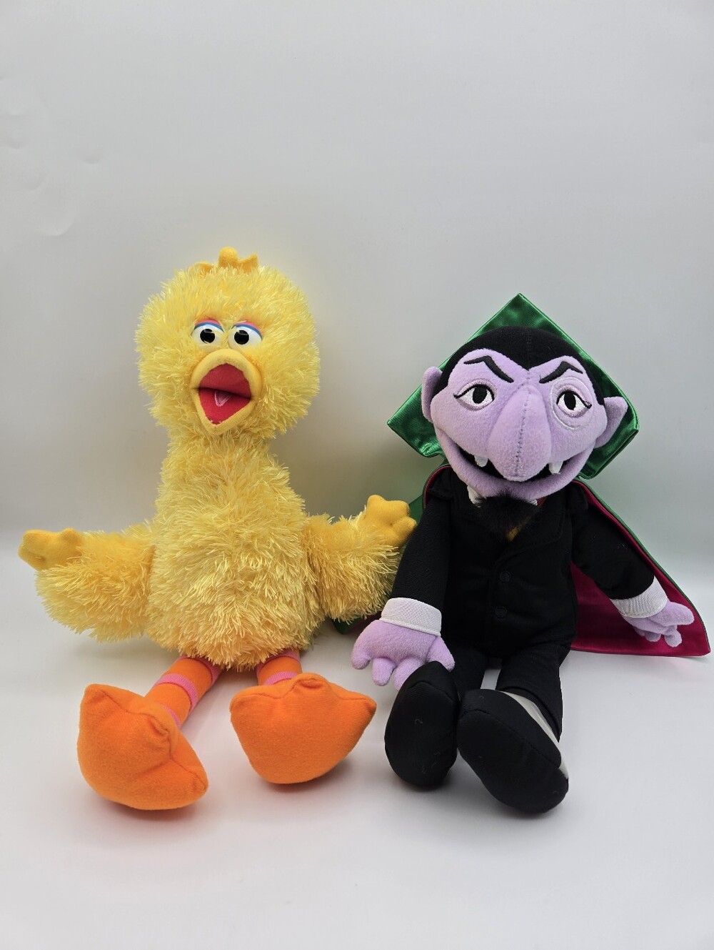 Sesame Street Set Of 2 Plush Big Bird Count Von Count Stuffed Animal Gund 2019